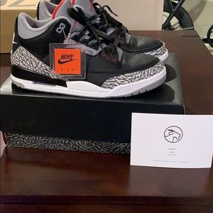 Black Cement Jordan 3 size 11